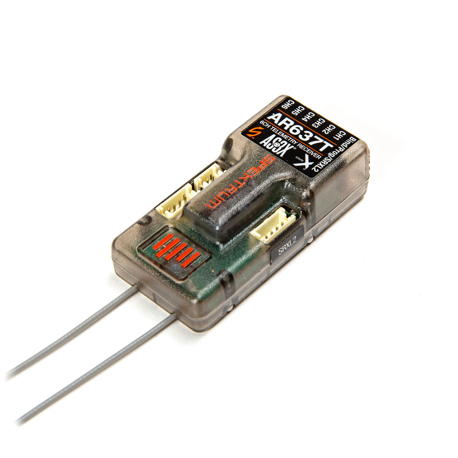 AR637T 6 Channel AS3X Telemetry Receiver (SPMAR637T) inkl. Vario kompatibel zu DSMX und DSM2 Sendern