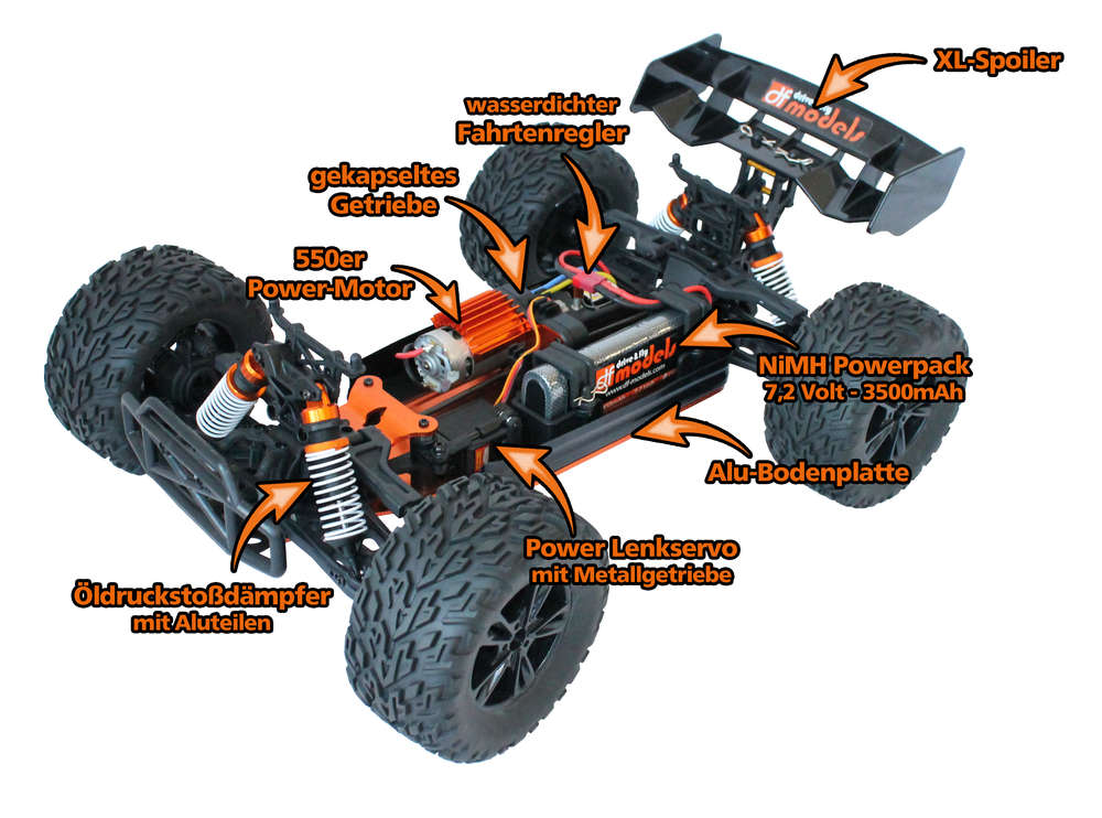 DF-Models, Twister, TW-1 BR, brushed Truggy, 1:10XL, RTR
