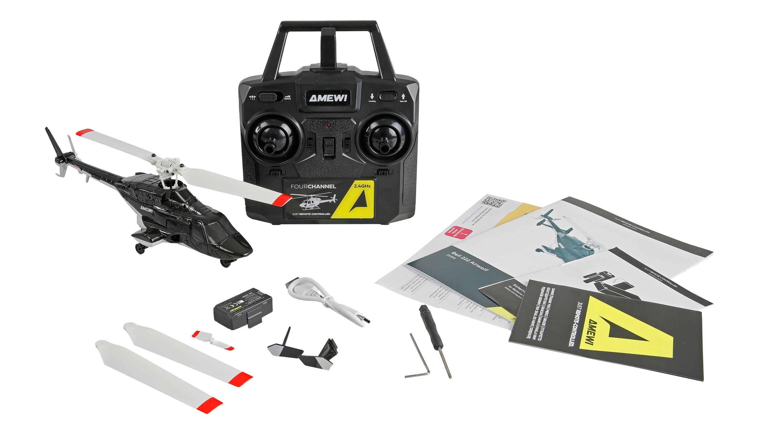 Bell 222 Airwolf Helikopter 4-Kanal 6G RTF 