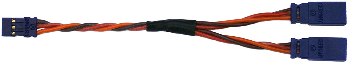 Y-Kabel JR, 0,50 mm², Silikon, 30 cm, verdrillt, Blisterpack, BLUE-LINE-SILIKON - Made in Germany -