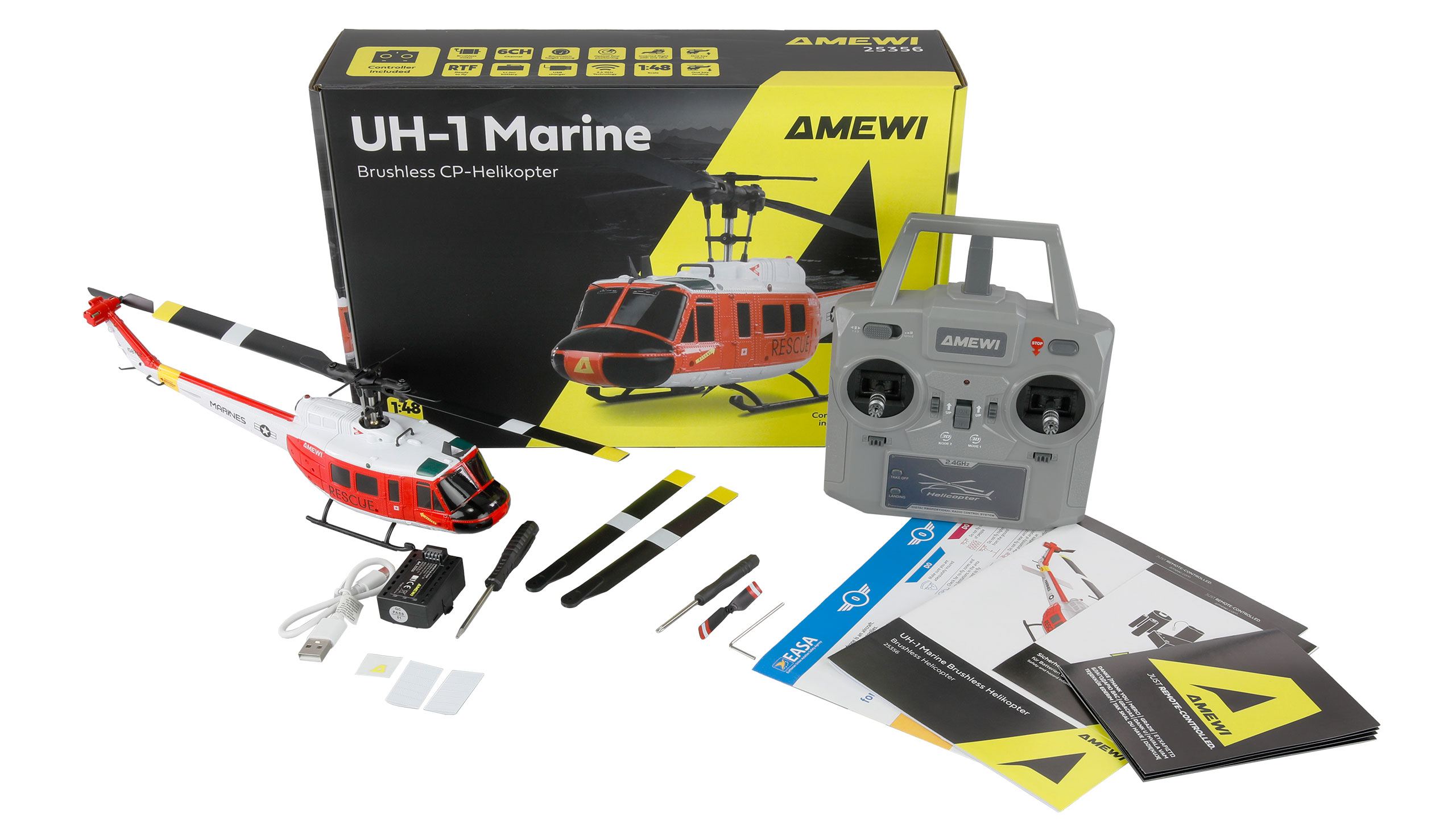 UH-1 Marine Brushless CP-Helikopter 6-Kanal 6G/3D RTF