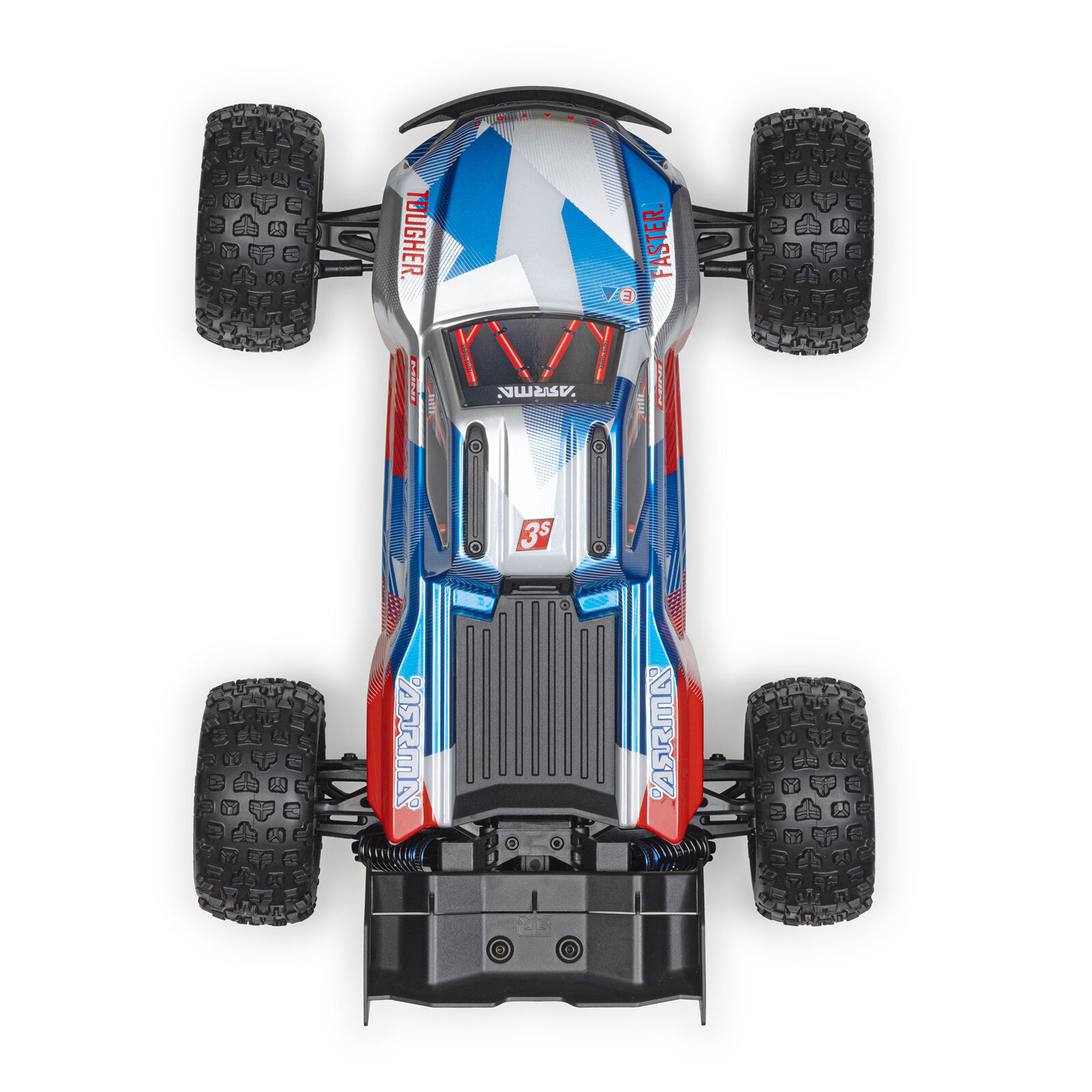 1/16 MINI KRATON 3S DSC 4X4 RTR Brushless Speed Truck (Inklusive Akku & Ladegerät), Rot/Blau