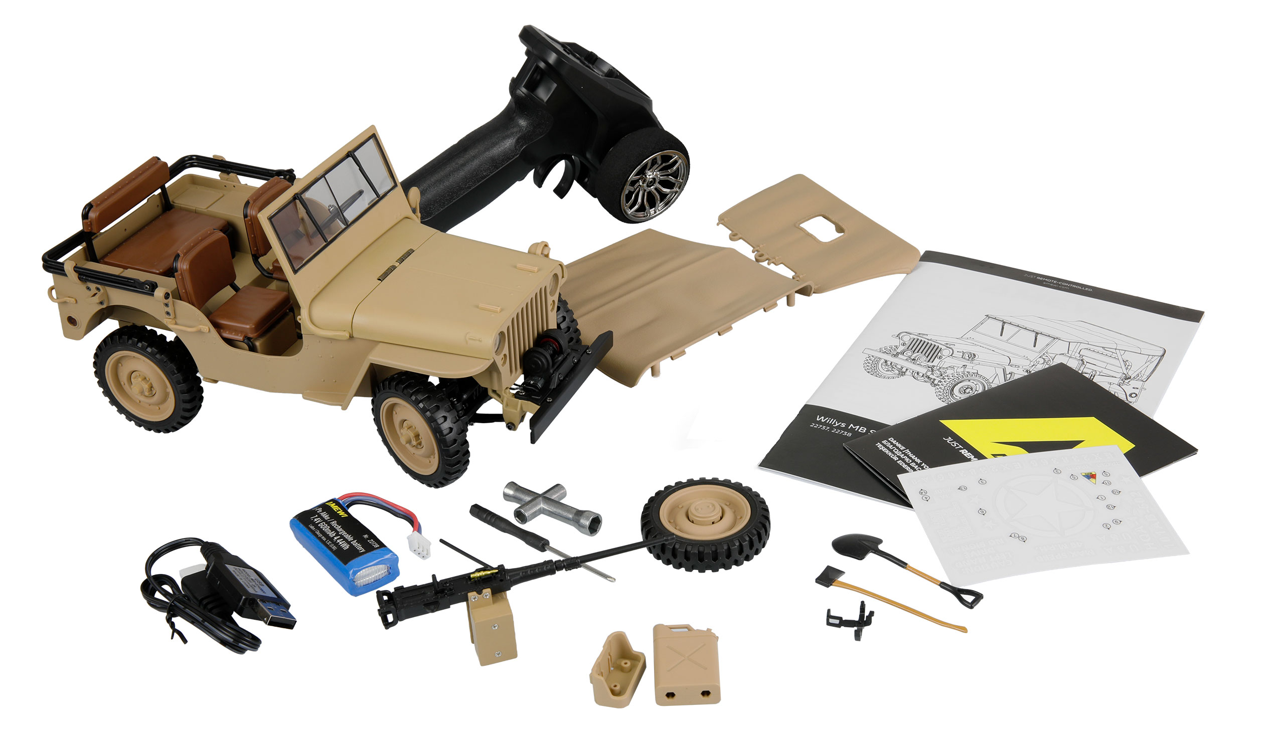 Jeep Willys MB Scale Crawler 4WD 1:14 RTR sand 