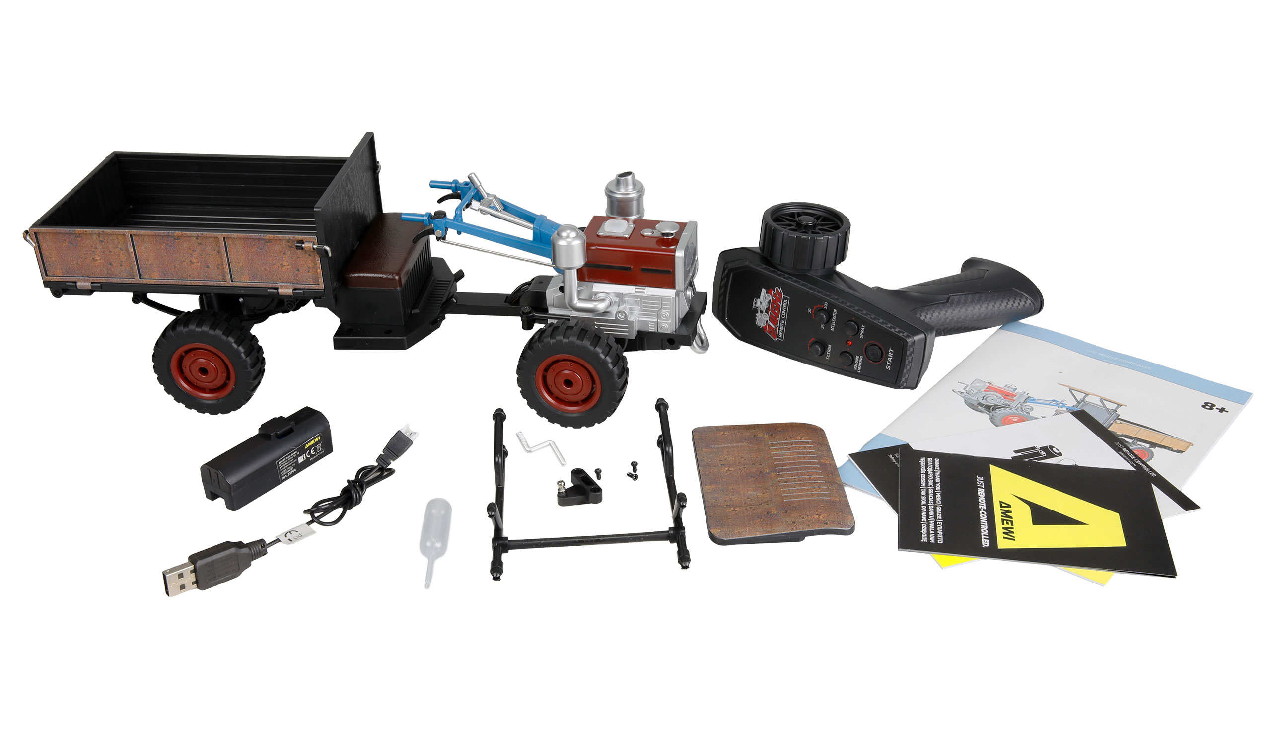 Retro-Traktor mit Rauch & Licht 4WD 1:12 RTR