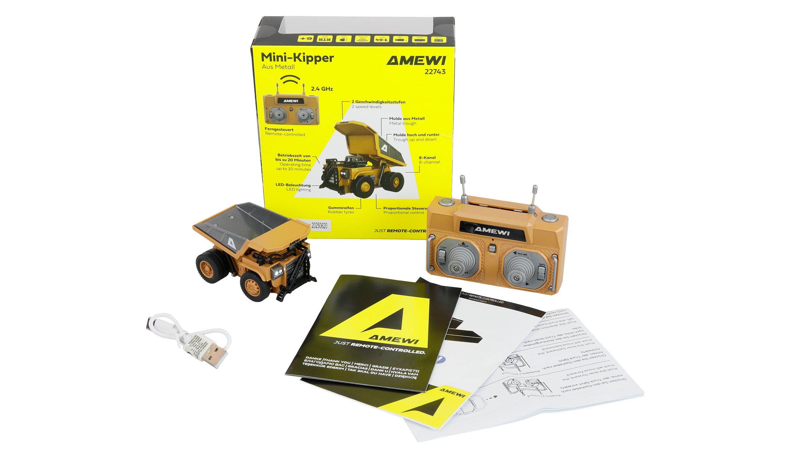 Mini-Kipper aus Metall proportional 8-Kanal 1:64 RTR
