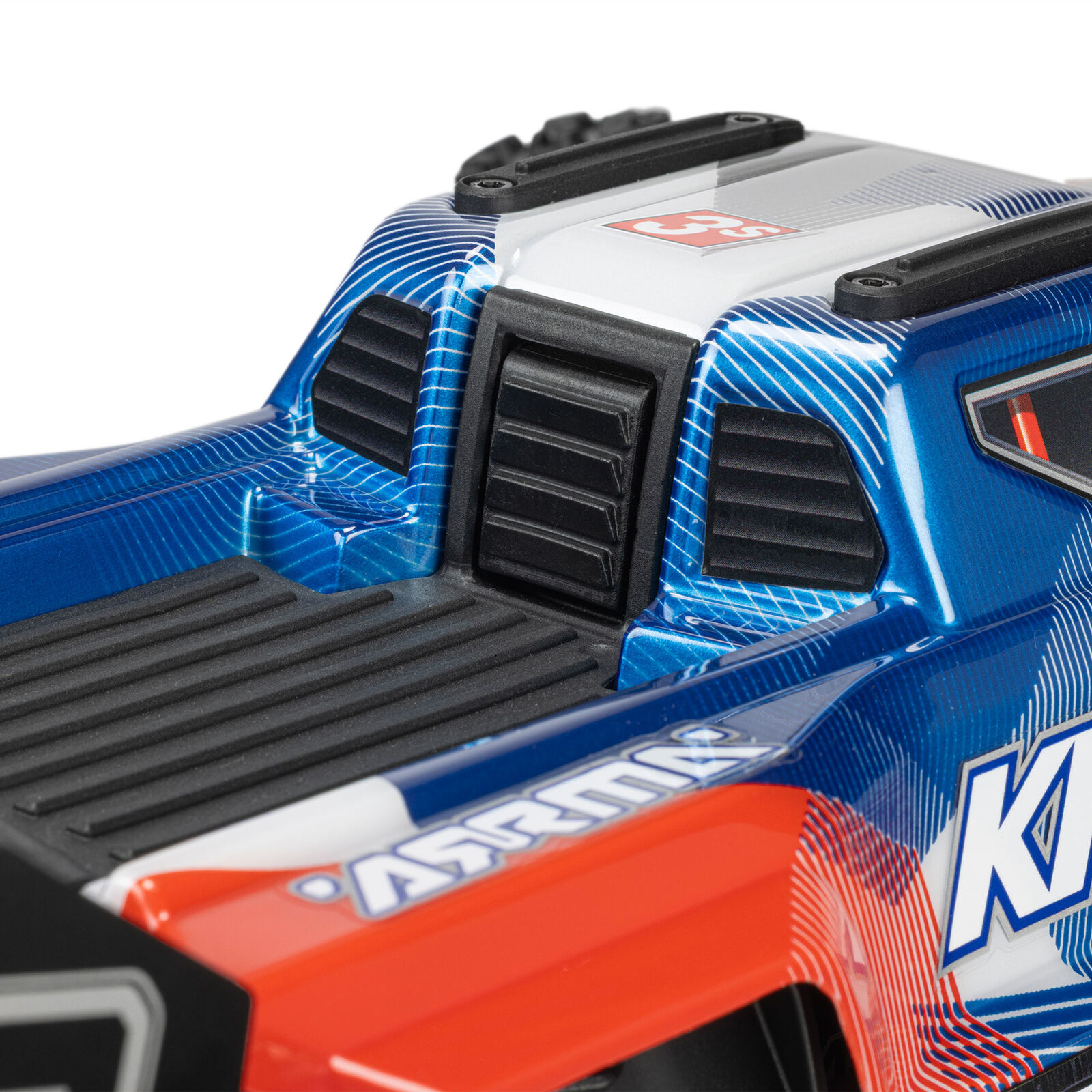1/16 MINI KRATON 3S DSC 4X4 RTR Brushless Speed Truck (Inklusive Akku & Ladegerät), Rot/Blau