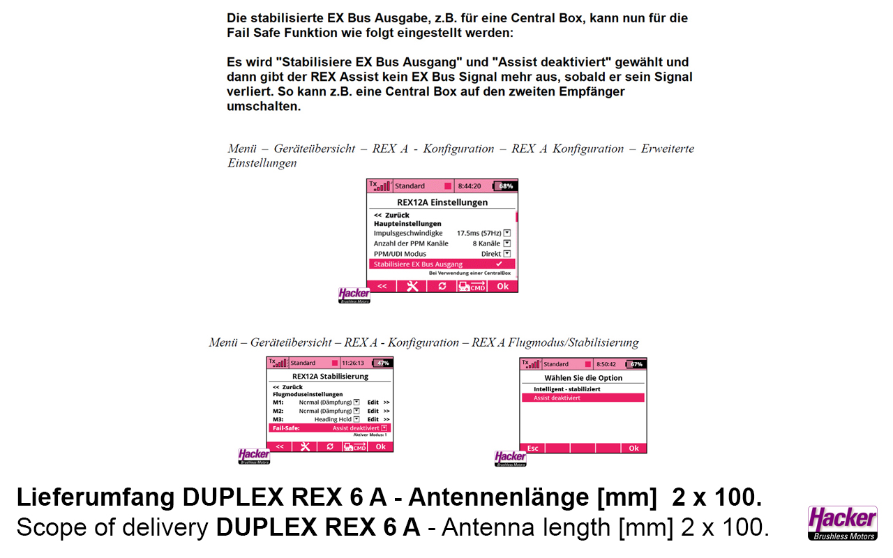 DUPLEX 2.4EX Empfänger REX 6 Assist