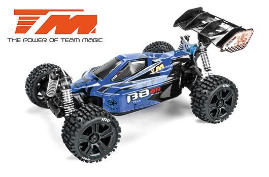 Team Magic B8ER Blau/Schwarz, 1/8 Elektrisch - 4WD Buggy - RTR - 2500kv Brushless Motor - 4S - Wasserdicht 