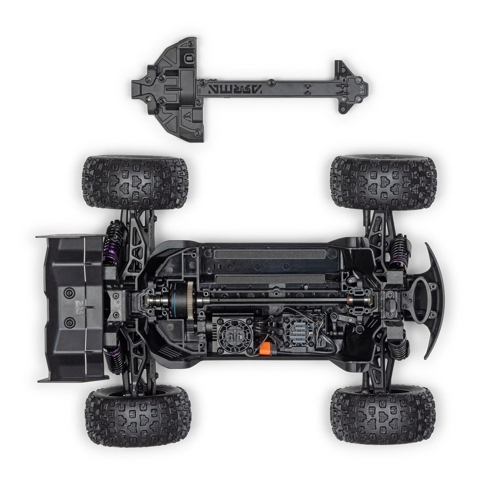 1/16 Mini KRATON 3S DSC 4X4 RTR Brushless Speed Truck, Schwarz/Rot