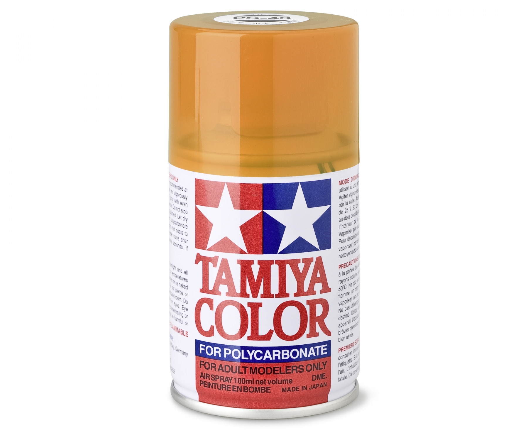 Tamiya Color Lexanspray Orange (translucent) PS-43 100 ml Spraydose (L.=104,90€)