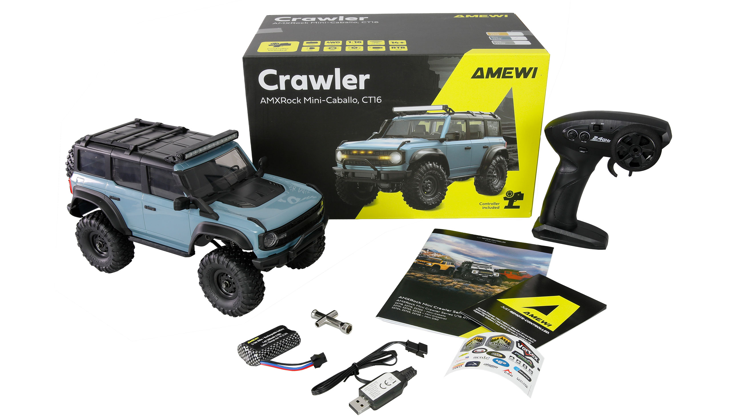 AMXRock Mini-Caballo Scale Crawler 4WD 1:16 RTR blau 
