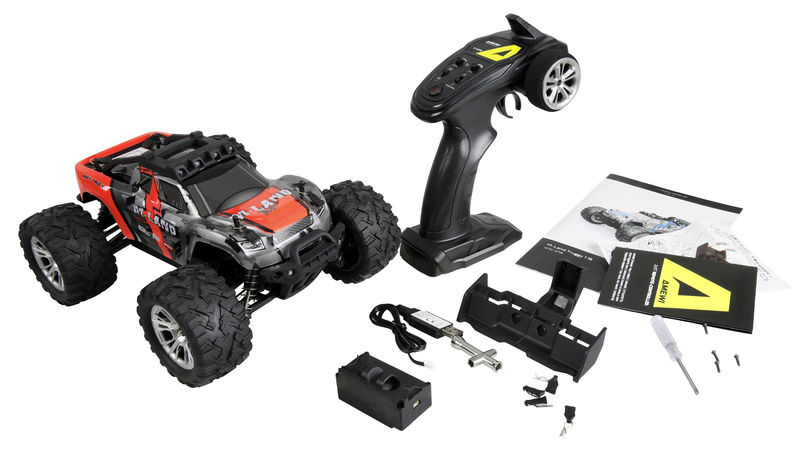 M-Land Truggy 48km/h 4WD 1:16 RTR rot 