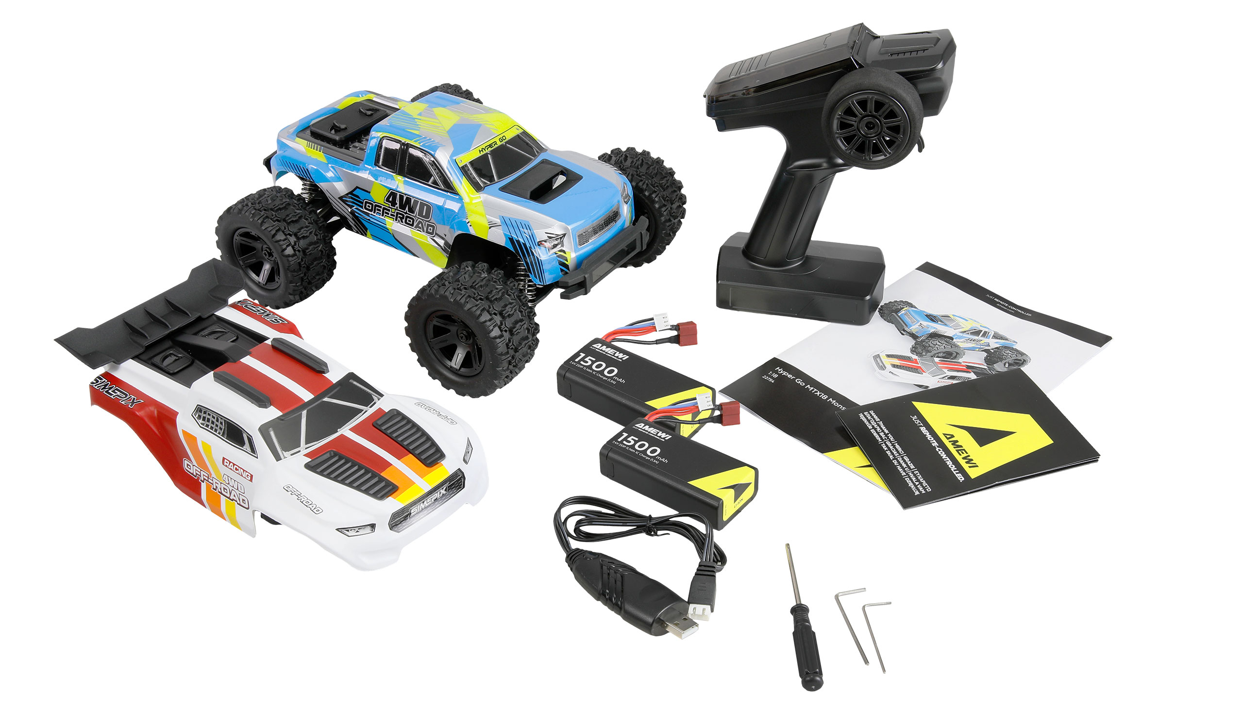 Hyper Go MTX18 2-in-1 Monstertruck/Truggy 1:18 RTR 