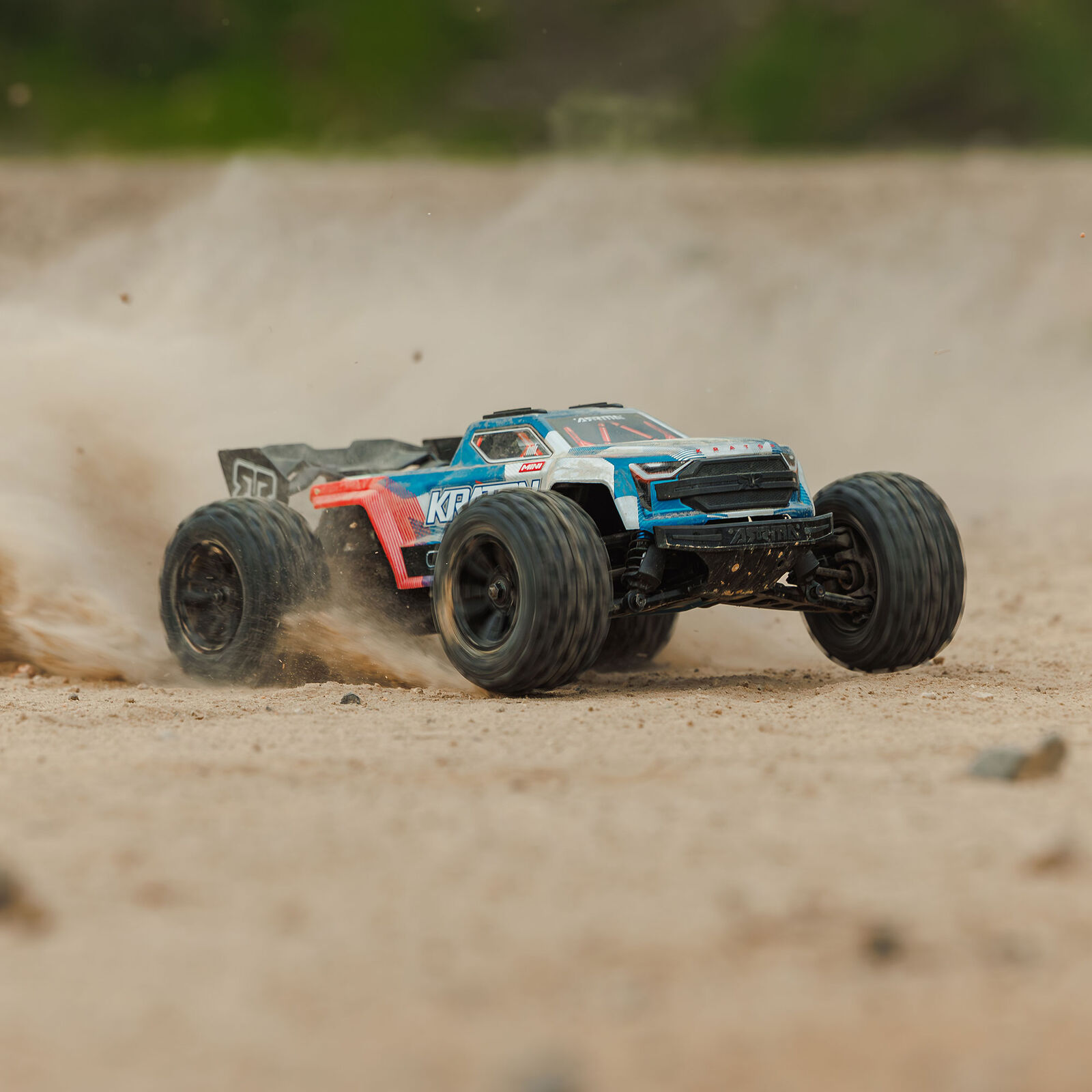 1/16 MINI KRATON 3S DSC 4X4 RTR Brushless Speed Truck (Inklusive Akku & Ladegerät), Rot/Blau