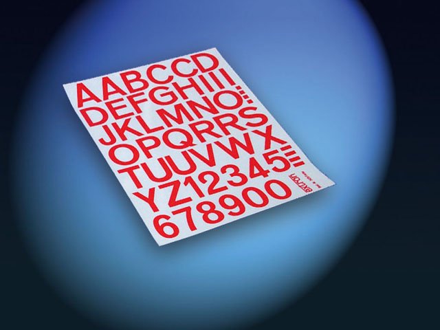Klebebogen Zahlen/Buchstaben, 25mm, rot