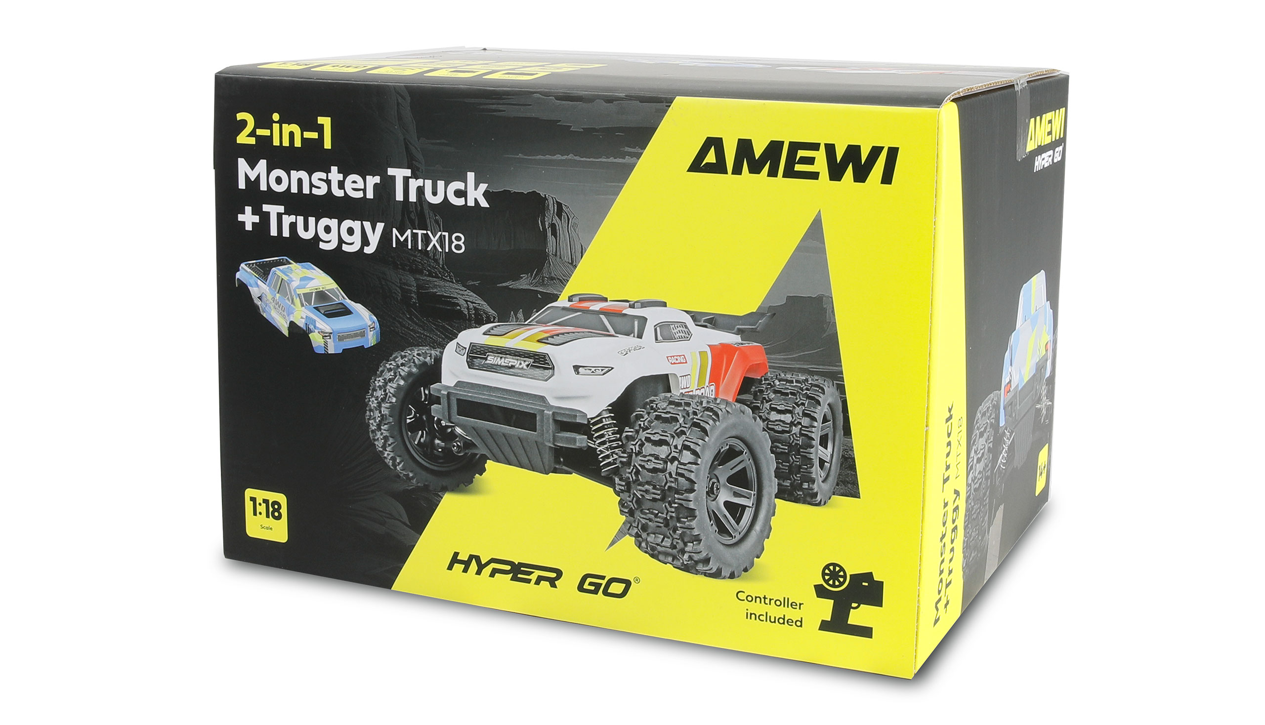 Hyper Go MTX18 2-in-1 Monstertruck/Truggy 1:18 RTR 